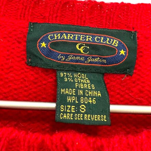 Ugly Christmas Charter Club Scotty Dog Snowman Wool Cardigan Size 8 - Picture 4 of 10